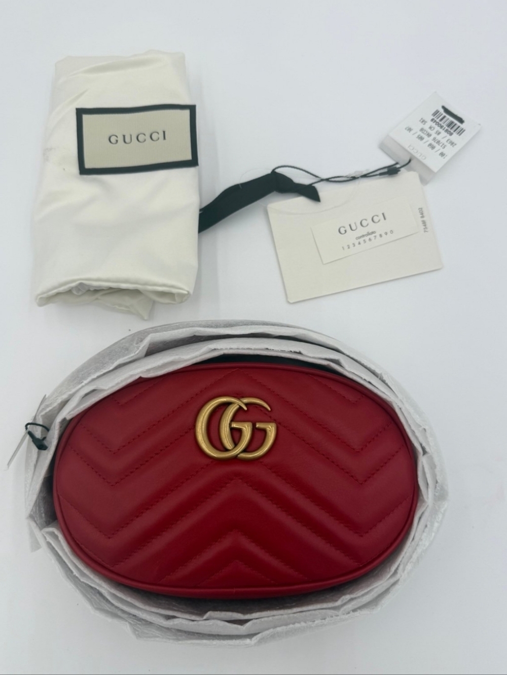 Authentic GUCCI GG MARMONT DSVRT Waist bag Size 85'